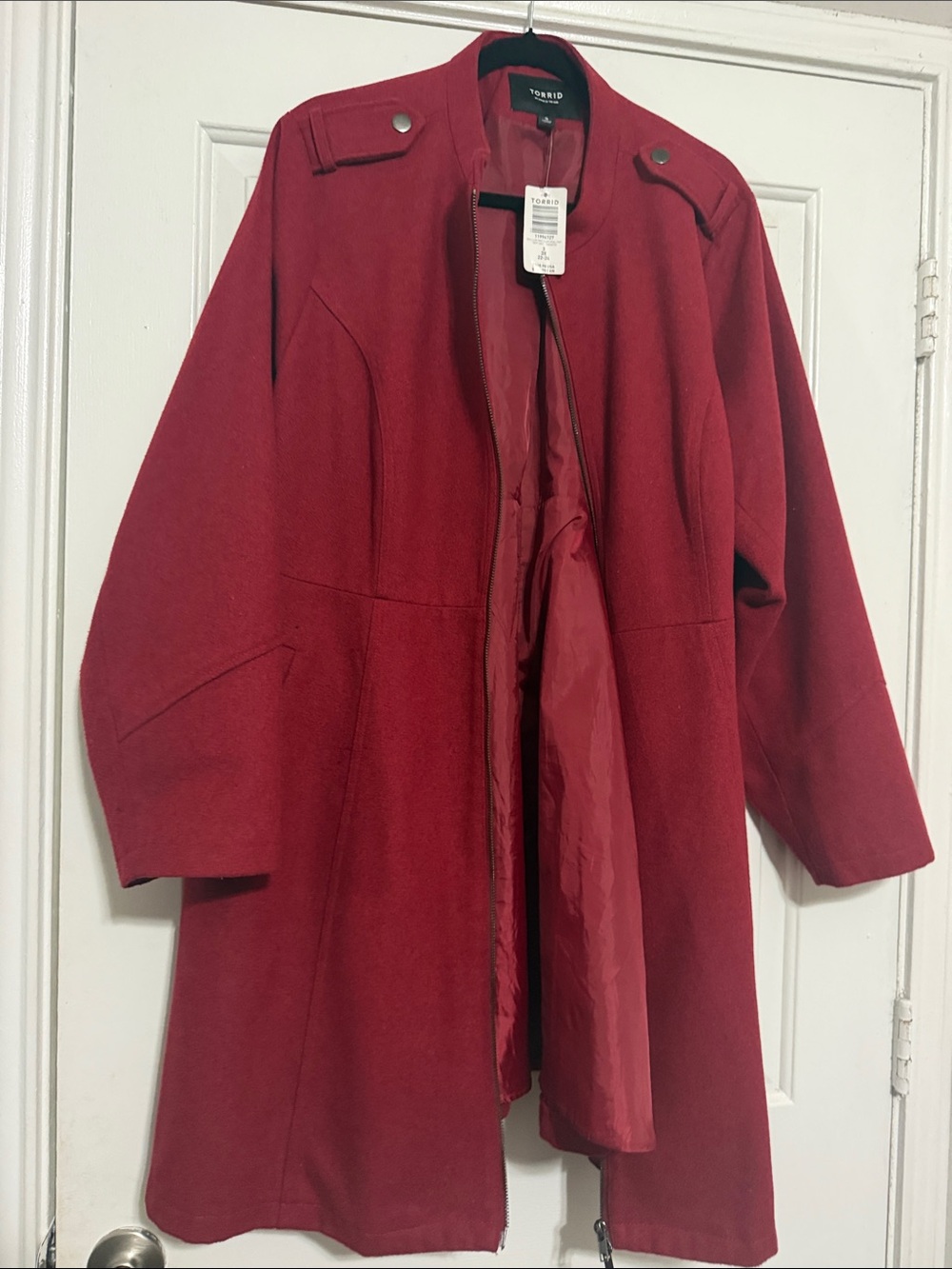 torrid Red Flare Wool-Blend Pea Coat